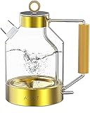 Electric Kettle, ASCOT Electric Tea Kettle 1.6L 1500W Glass Electric Kettle,Gold Stainless Steel, BPA-Free, Cordless, Auto...