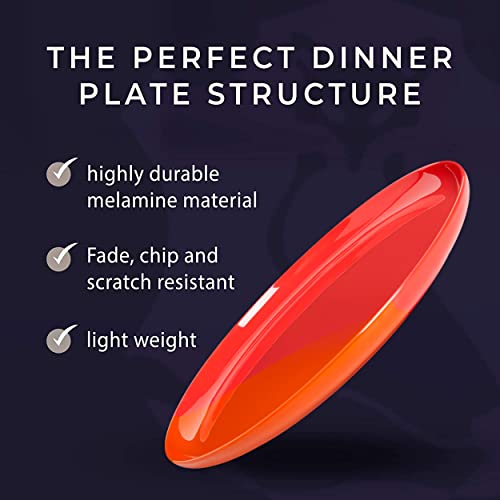 1/2 & 1/2 Melamine Side Plates Set Of 4, Chip And Break-Resistant, Durable Salad Plates, Kid-Friendly Dessert Plates For Indoor And Outdoor, Dishwasher Safe, Orange/Salmon - Thomas Fuchs Creative #TOP1