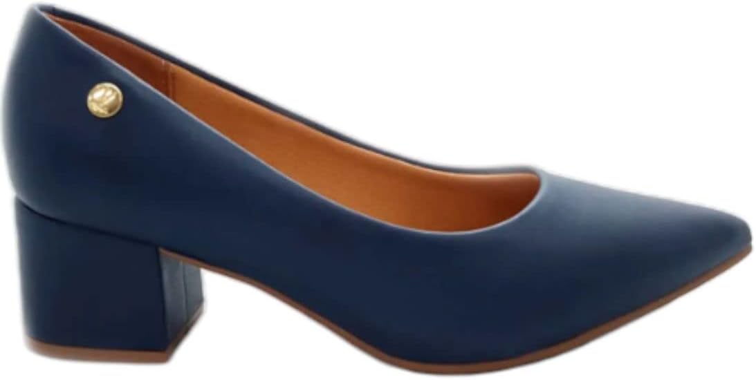 Scarpin Feminino Salto Bloco Pelica Creme Vizzano 1220.315 Scarpin Feminino Salto Bloco Pelica Creme Vizzano 1220.315