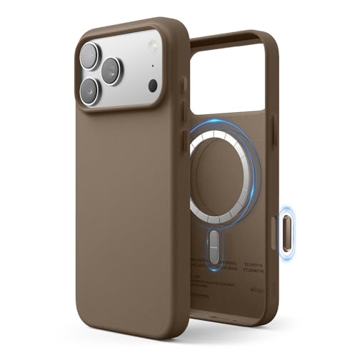 Image of elago Magnetic Leather Case Compatible with iPhone 17 Pro Max Case, All MagSafe Accessories, 6.9 inch - Built-in Magnets, Durable Vegan Leather, Shockproof, Water-Resistant (Taupe)