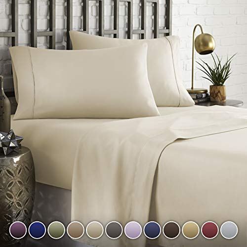 HC COLLECTION Hotel Luxury Comfort Bed Sheets Set, 1800 Series Bedding Set, Deep