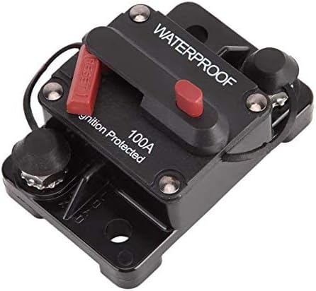 ANJOSHI 100 Amp Circuit Breaker 20A-300A with Manual Reset Waterproof Inline Fuse Inverter for Marine Trolling Motors Boat ATV Manual Power 12V-36VDC