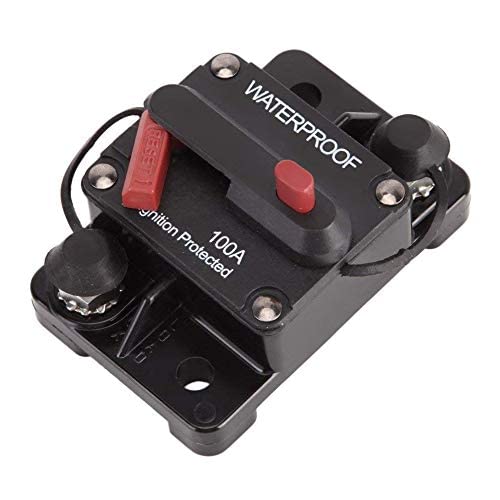 Anjoshi 100 Amp Circuit Breaker 20A-300A With Manual Reset Waterproof Inline Fuse Inverter For Marine Trolling Motors Boat Atv Manual Power 12V-36Vdc #TOP2