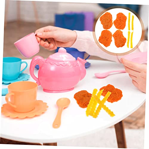 LALADEFIEE Simuliertes Hühnchen Und Pommes Frites Modell Lebensnahes Kunststoff Brathähnchen Verschleißfestes Hühnchenrequisit Dekoration Für Restaurant Und Küchenausstellungen