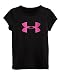 Under Armour Little Girls' Solid Big Logo Short Sleeve Black