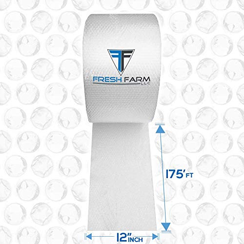 Bubble Cushioning Wrap 700 Ft² (4 Rolls Of 175 Ft X 12" Wide) - 3/16" Small Bubble - Perforated Every 12''- With 10 Fragile Stickers By Fresh Farm Llc #TOP1