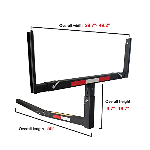 Boardroad Adjustable Steel Pickup Truck/Suv Bed Extender For Ladders Canoe Kayak Pipes Lumber Camping Gears Black Powder Coated W/Flag 750Lbs Capacity #TOP1