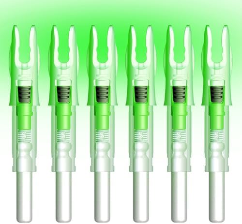 Linpeng 6PCS Lighted Nocks for Arrows with. 165/G. 204/X. 233/H. 244/S. 246/GT. Light Up Nocks with ON/Off Switch for Archery Hunting