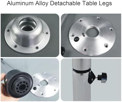 Adjustable RV Table, Removable Height Picnic Table for Boats & Outdoor Camping, 2 Cup Holders, Ideal for RV Conversions & Picnics - Yellow
