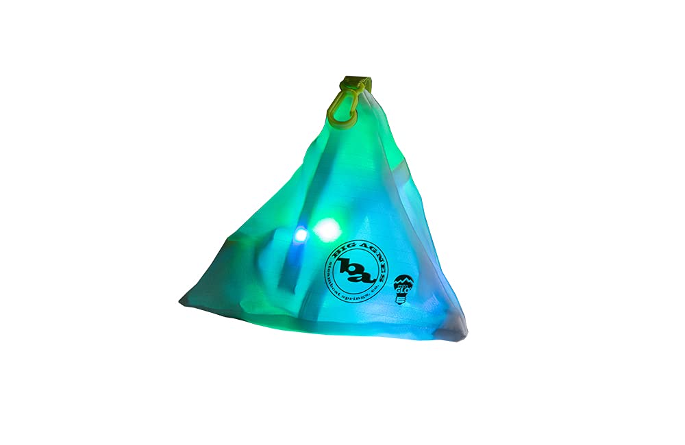 Big Agnes mtnGLO LED Tent & Camping Lights, Blue/Green | 100 in LED light strand with lantern case, customizable light modes, and USB or AAA battery