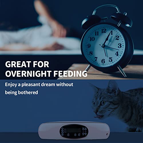 Orsda Automatic Cat Feeder Wet Food 5-Meal, Timed Wet Cat Food Dispenser, Voice Recorder, Easy To Set Up, Auto Feeder For Cats And Small Dogs, Dual Power Supply Pink #TOP6