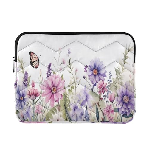 Funda para portátil 13-14 pulgadas con flores y mariposas