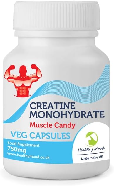 Creatine Monohydrate Capsules 750mg Veg HPMC x500 Capsules Muscle Candy Ergogenic Aid Health Supplements Healthy Mood GB Nutrition