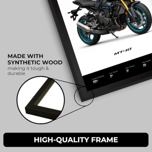 Image of Yamaha MT10 Poster | Superbike Yamaha Framed Poster | Framed Matt Superbike | Bike Posters A3 Size (31 x 23 cm) | Motorrad Bikes Posters for Wall, Home, Bedroom, Living room decoration (F 192)