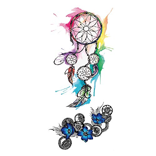 Tafly Waterproof Temporary Tattoos Stickers Dream Catcher Tattoo Water Transfer Tattoos Fake Tattoos For Women 5 Sheets #TOP14