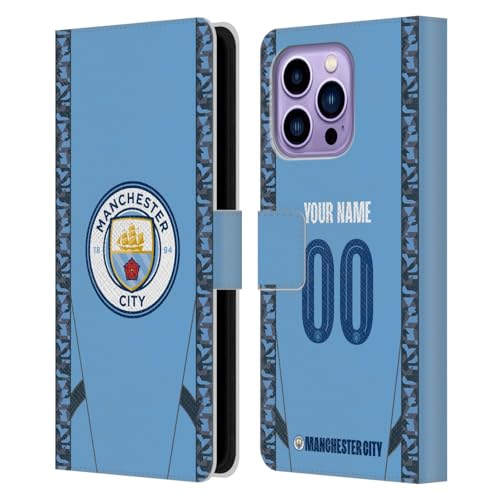 Étui portefeuille iPhone 14 Pro Max personnalisé Man City FC coque cuir antichoc
