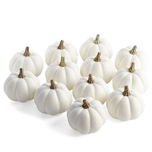12 Artificial Off White Baby Boo Pumpkins