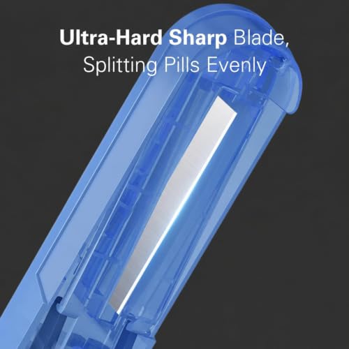 Image of ONE PIX Pill Cutter Splitter for Small and Tiny Pills, Multiple Pill Splitter with Centering Device & Hidden Blade, Adjustable Tablet Cutter for Large Pills, Seniors, Pets, Blue