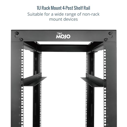 Tecmojo Universal 1U Rack Mount Rail,4-Post Fully Server Rack Shelf Rail with 20.9"-32" Adjustable Depth, Fit for Non-Rack Mountable Server/Networking/AV/IT Equipment by Tecmojo - Image 5