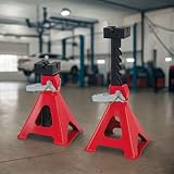 【傷防止ラバーパッド付き】 SKK ジャッキスタンド 3t 6段階高さ調節 ラバーパッド付き 安全ピン付き 馬 車 リジットラック タイヤ交換 車スタンドジャッキ 【日本企業】 (2基セット)