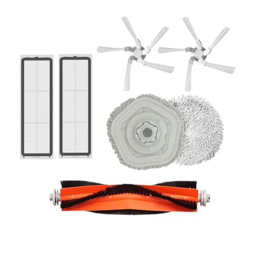 Robotic Vacuum Cleaner Washable Filter and Accessories,Compatible for Dreame W10 W10 Pro Robot Vacuum Cleaner - Main Brush, Mop Pad, Side Brush Replacement Parts(Parts Pack 2)
