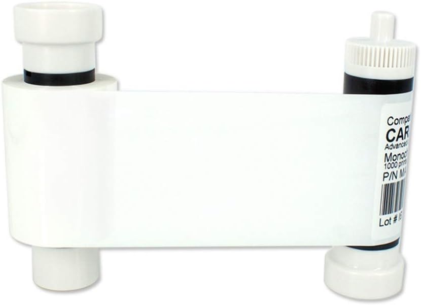 PARTSHE MA1000K-White Monochrome Ribbon for Magicard Enduro+ Enduro3E Card Printer 1000 Prints White Resin Ribbon 316-8334 Dye Film