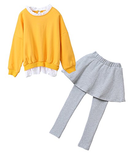 Image of Urtrend Little Girls' Kids 2 Pieces Long Sleeve Top Pants Leggings Clothes Set Outfits