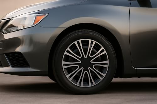 Image of by Prigan Wheel Cover for Linea 15 Inch Silver Black Wheel Cap (Available in 13,14,15,16 Inch) (Set of 4 Pcs) (Press Fitting) Model- Drive Silver Black-15