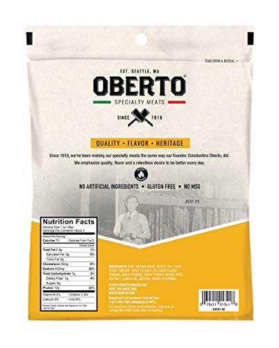 Oberto All Natural Original Beef Jerky, 3.25-Ounce Bag (Pack Of 4) #TOP1