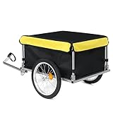 Sefzone Bike Trailer Cargo Foldable 143 lbs Max Load, with Removable Box and 600D Oxford Cover, 2x16