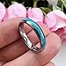 TUTISS 4mm Tungsten Rings for Women Men Fashion Wedding Bands Crushed Turquoise Inlay Domed Polished Comfort Fit Size 4