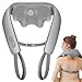 KNQZE® Shiatsu Massagegerät 4D, 2025 Kabellos Nackenmassagegerät mit Wärme, Verbesserte Graphenheizung, 4D Shiatsu Tief knetende Nackenmassage für Nacken, Schulter, Rücken, Geschenke für Männer, Grau
