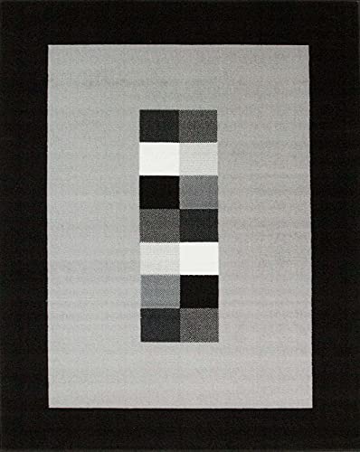 Image of Mordern Design Handmade Tufted Carpet Pure Woollen Export Quality Carpet for Living Room, Bedroom Hall [ Size 12 x 15, Color Grey Black ]