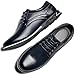 AWINIWI Men's Casual Dress Shoes Comfortable Blue Wide Width Fashion Dress Sneakers Men Office Classic Mens Oxfords Leather Business Casual Shoes Formal Size 9