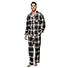 Vulcanodon Herren Pyjama Set Baumwolle karriert, Schlafanzug Herren weicher Druck Pyjamas für Männer, leichte warme Pyjamas mit Taschen (Schwarz Gelb kariert, L)