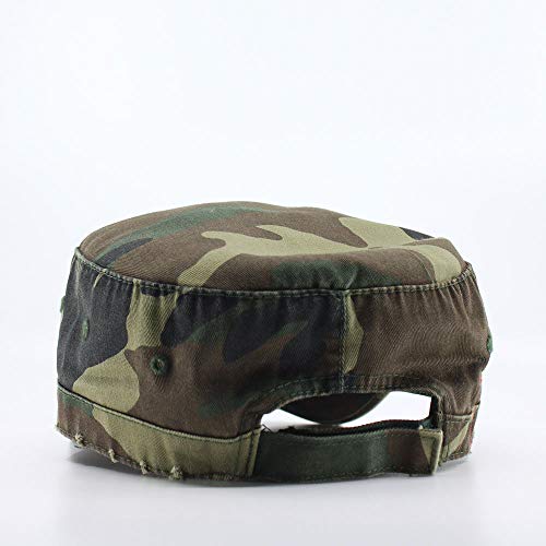 Image of The Vintage Year Washed Cotton Distressed Cadet Hat - Tactical Military Baseball Cap for Men & Women, Outdoor Casual Wear
