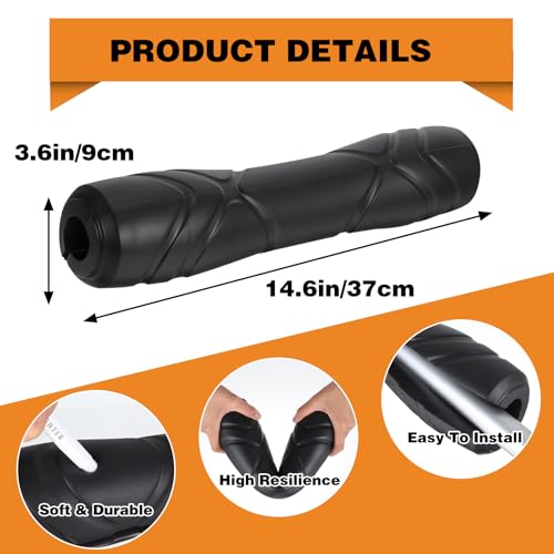 Rubber Barbell Pad, Squat Pad, Hip Thrust Pad, Neck Shoulder Protective Pad For Lunges, Squats And Hip Thrust Fit Standard Bar (Black)