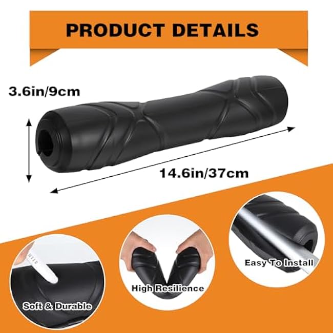 Rubber Barbell Pad, Squat Pad, Hip Thrust Pads, Neck Shoulder Protective Pads For Lunges, Squats And Hip Thrust Fit Standard Bar (Black)