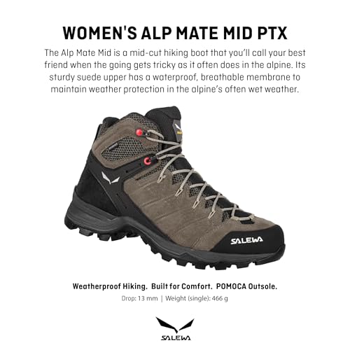 Image of Salewa Women's Alp Mate Mid Waterproof Trekking & Hiking Boot - Brindle /Oatmeal - 8.5