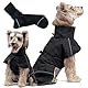LiebeDD Hunderegenmantel Wasserdicht Regenjacke Hund mit Geschirrloch, Reflektierende Regencape Hund Verstellbarer Hunde Regenmantel für Mittelgross und Kleine Hunde wie Dackel (Schwarz XL 33cm)