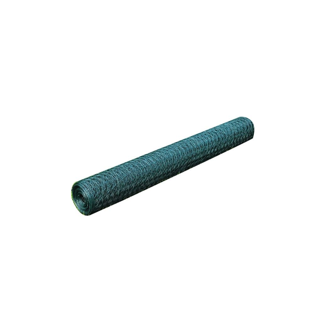GuyAna Recinzione in Rete per Pollaio Rivestita in PVC 25x1 m Verde,Recinzione in Rete per Pollaio,Recinzioni per Pollaio,Rete per Pollame(SPU:140412)
