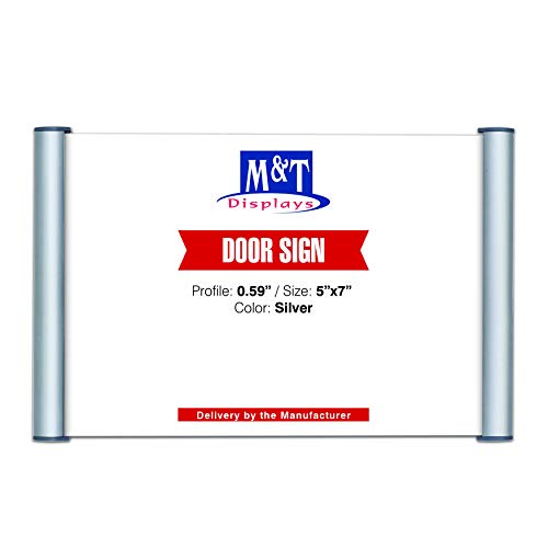 M&T Displays Snap Open Name Plate Aluminum Office Door Sign Holder with Self Adhesive Double Sided...