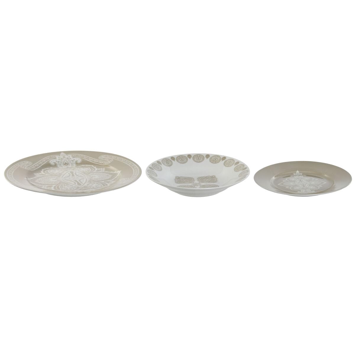 Vaisselle porcelaine 18 pièces bleu et beige pour embellir vos repas