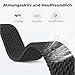 AidorMax Nylon Uhrenarmband 20mm mit Verstellbares Magnetischem Verschluss für Herren und Damen, Bequeme Passform Elastisches Ersatzarmband für Smartwatches und Uhren (Schwarz)