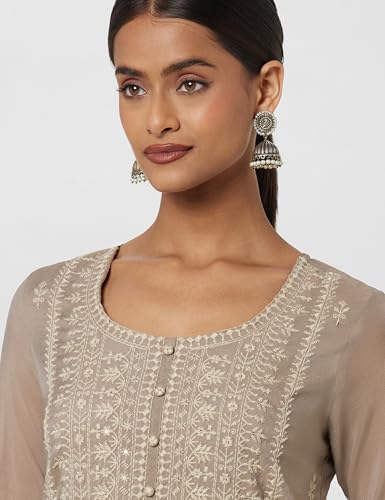 Image of BIBA Women Polyester Straight Fit Yarndyed Kurta