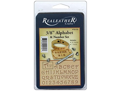 Realeather 3/8â€ Alphabet and Number Stamp Tool Set, Multicolor