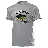 Design/Druck aus Deutschland 3./PzBtl 143 Stadtallendorf Panzerbataillon Leopard Panzer 2A4 - T Shirt #13713, Größe:L, Farbe:Grau