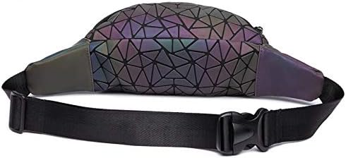 Waist Pack Fashion Luminous Waist Bags Women Waist Fanny Packs Belt Bag Leather Chest Handbag Geometry Waist Packs