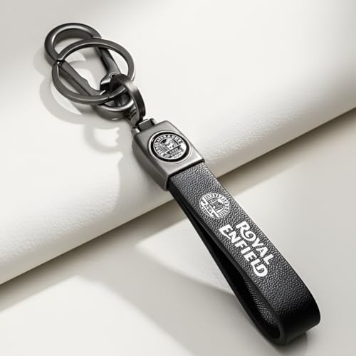 Image of Zuno Leather Keychain Compatible with RE Bike Keys | Key Holder for Classic 350, Hunter 350, Bullet 350, Meteor, Himalayan | Keyring Gift for Men & Women - Anniversary