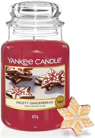 Yankee Candle Duftkerze im Glas (groß) | Frosty Gingerbread | Brenndauer bis zu 150 Stunden